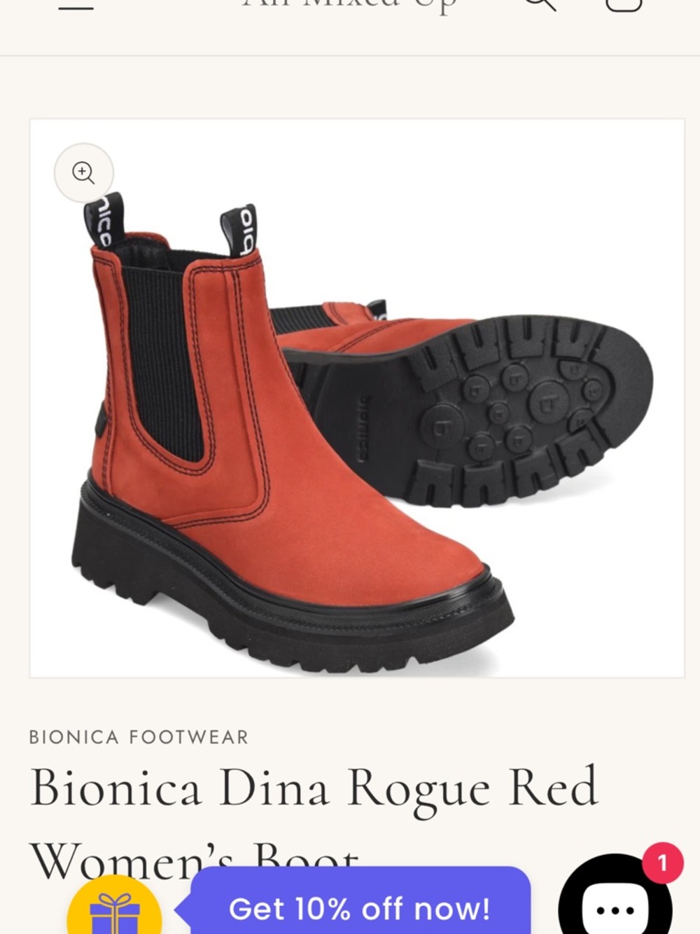Bionica Red Chelsea Boots with Black Panels waterproof